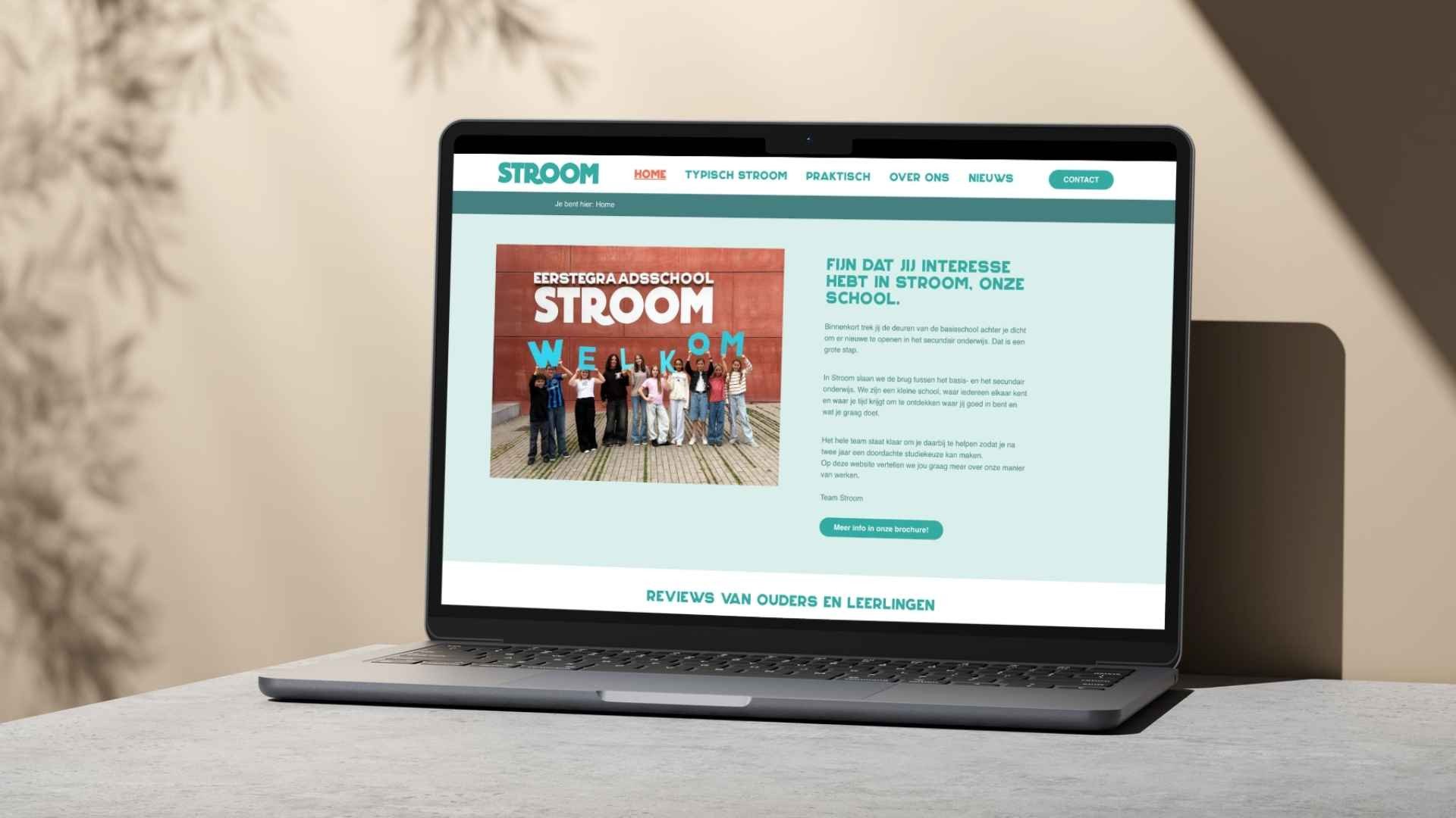 STROOM Leuven: website voor eerstegraadsschool in Leuven, webdesign door zuly.be Warme, overzichtelijke website voor STROOM, eerstegraadsschool in Leuven. Ouders en leerlingen vinden snel info over projectweken, flexuren en begeleiding. Ontworpen door zuly.be.